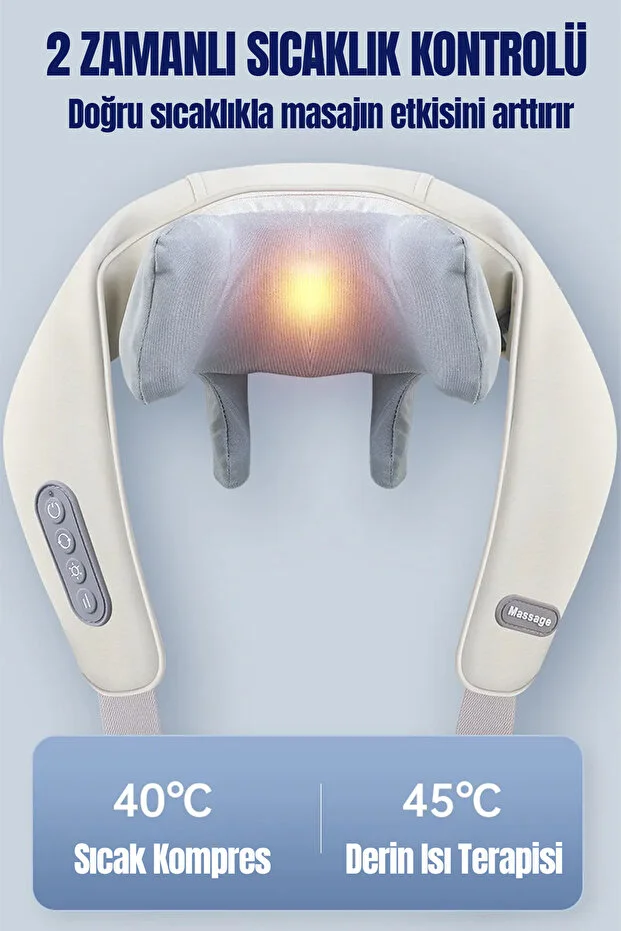 ROBO Şarjlı Ovmalı Isıtmalı Masaj Aleti Insan Eli Yoğurma Hissi